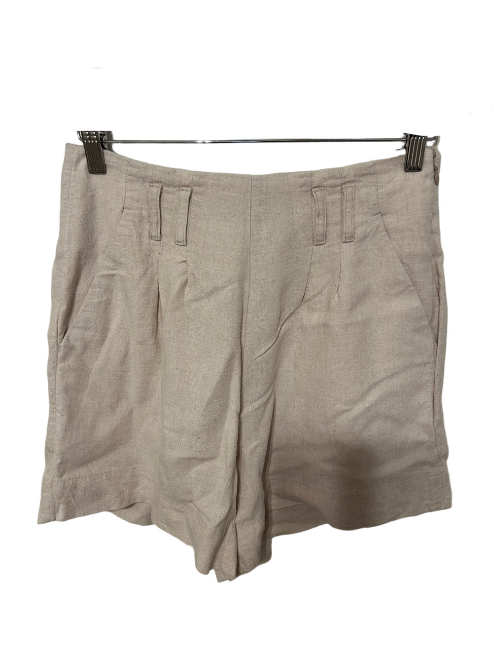 🧸Abercrombie & Fitch Light Beige Pleated Waistband Shorts size M GUC